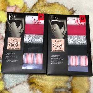 Felina Stretch Hi-Cut Underwear 6 Pk Cotton size M